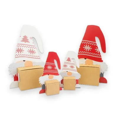 Produktbild von itenga Wichtelbande Wichtelfamilie Geschenkverpackung 4x Figuren + 4x Würfel