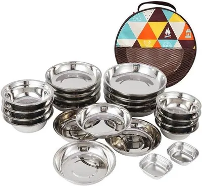 Produktbild von Famanu Servierset 22-teilig aus Edelstahl - für Outdoor Nutzung