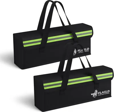 Produktbild von FLASLD 2-Pack E-Bike Akku Tasche feuerfest sicher Lipo Tasche groß 40.5 x 11 x 12.5 cm - 2er Set