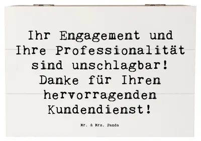 Produktbild von Mr. & Mrs. Panda Schatulle Spruch Kundendienstmitarbeiter Held 22 x 15 cm - Weiß - Geschenk, Schatzkiste, Dankeschön, Engagement, Lächeln, Danke sagen, Holztruhe, fotobox