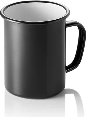 Produktbild von Henkelbecher GRACE, Ø 10 cm, 600 ml, Emaille, weiß schwarz