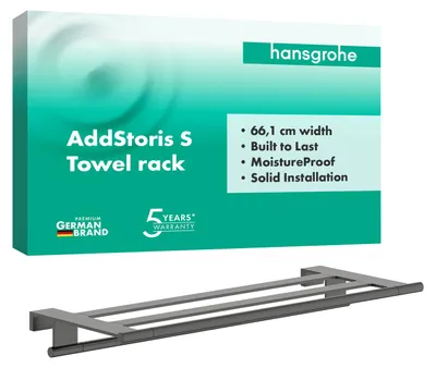 Immagine prodotto di hansgrohe AddStoris S Porte-serviettes avec porte-serviettes, 41781340, 41781340