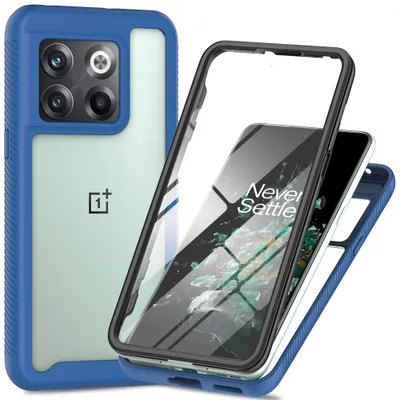 Immagine prodotto di Custodia per OnePlus 10T, paraurti con protezione dello schermo integrata Custodia protettiva a 360° blu navy