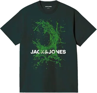 Image de T-shirt à manches courtes Jack & Jones Splash Ocean, vert, taille M, pour homme, vert, taille M