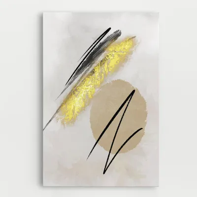 Produktbild von ARTHUB® Leinwandbild 40x60 cm, Gold Brush | Wohnzimmerdekoration, Hängende Bilder, Wanddekoration, Heimdekoration, Abstrakte, Minimalistische