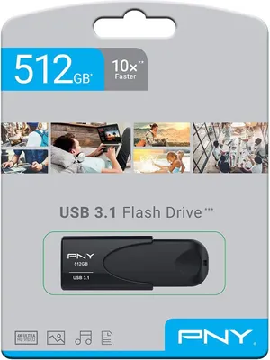 Immagine prodotto di PNY Attache 4 3.1 USB-Stick 512 GB USB Typ-A 3.1 (3.1 Gen 1) Schwarz (FD512ATT431KK-EF)
