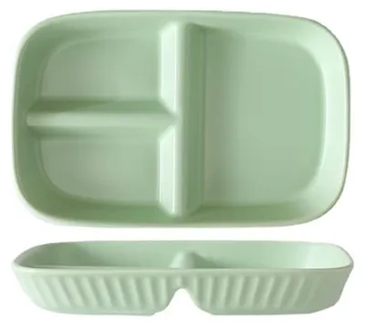 Image de Omgoods - Assiette en porcelaine pour le contrôle des portions et les régimes alimentaires