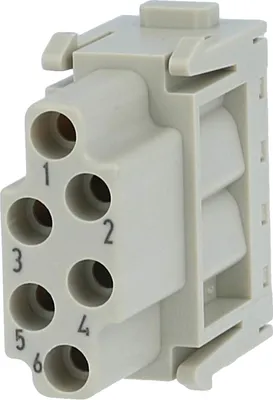 Produktbild von HARTING Han E Modul Buchseneinsatz (F) Crimpanschluss, 6-polig 500V, 16A - 1 Stück