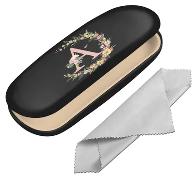 Productafbeelding van Hard Shell Bril Etui met Schoonmaakdoekje en Letterontwerp