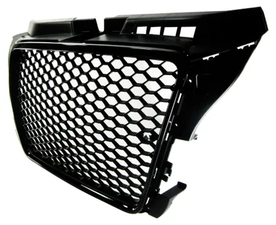 Kühlergrill Sportgrill Waben Gitter SCHWARZ GLANZ für Audi A3 8P Facelift 09-12 – Produktansicht