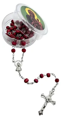 Image de Chapelet parfumé bordeaux dans un coffret - Art Sacrum