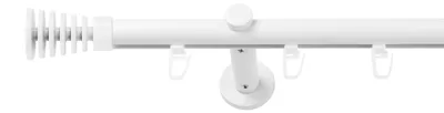 Produktbild von SN Deco Gardinenstange Innenlauf Gap, 19 mm, 1-läufig, Stahl, Komplett-Set mit Ringen, Profilträger, 180 cm, weiß