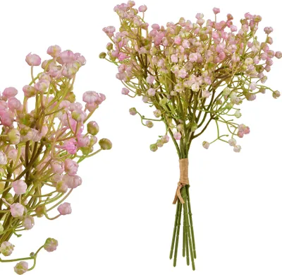 Image de Bouquet de fleurs artificielles en plastique VIRIDIS Gypsophile 15 x 15 x 33 cm Blanc, lot de 6