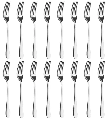 16-teiliges Gabel-Set, Edelstahl, spiegelpoliert, spülmaschinengeeignet