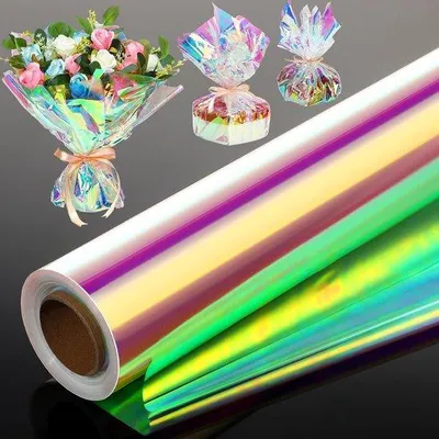 Produktbild von Cellophanwickelrolle 81x60m - Regenbogen Geschenkpapier
