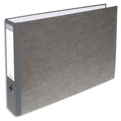 Produktbild von Exacompta - Code 53310E - 1 D-Ring-Hebelbinder - 70 mm Rückseite in grauem Balacron - Grau marmoriertes Papier - Außenmaß 24x37cm für A4 horizontal