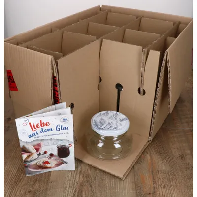 Immagine prodotto di 6 vasetti da 435 ml per yogurt, vasetti per conserve con coperchio Alpen, vasetti per marmellata