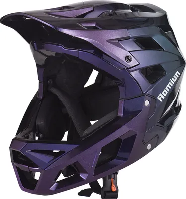 Produktbild von Full Face Mountainbike-Helm für Männer mit Visier EPS-Futter leicht atmungsaktiv Rough Terrain Helm Racing Helm lila M【55-58CM】