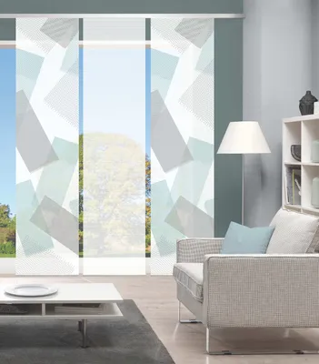 Produktbild von NAYAH Schiebegardine, halbtransparente Bambus-Optik, 260x60 cm, Graphikmotiv