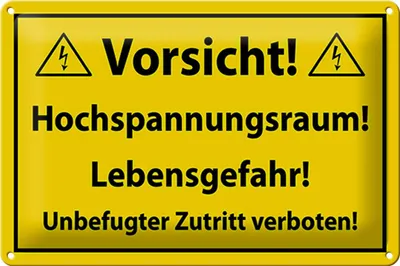 Produktbild von Blechschild Hinweis 30x20cm Vorsicht Hochspannungsraum