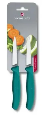 Produktbild von Victorinox Swiss Classic Schälmesser – 2 Stück – Spitze Klinge 10 cm – Gezackt / Gerade