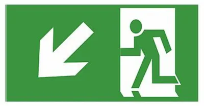 Productafbeelding van NBB-pictogram: Nooduitgangspijl naar beneden, artikelnummer 909957077