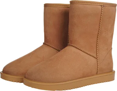 A pair of brown boots on a white background.