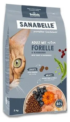 Obrázok produktu pre BOSCH Sanabelle Adult Trout & Blueberries - suchá krmiva pre mačky - 2 kg