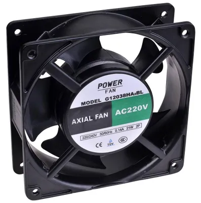 Productafbeelding van Powerfan Ventilator 120x120x38 mm met kogellagers voor broedmachines