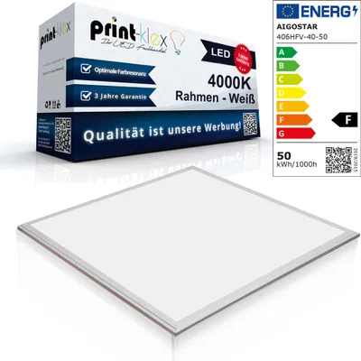 Produktbild von LED Panel Ultraslim 60 x 60cm Deckenlampe Einbaustrahler Lichtlampe 50 W 4500 Lumen 4000 K-Neutralweiß Weißerrahmen - Office Pro Serie