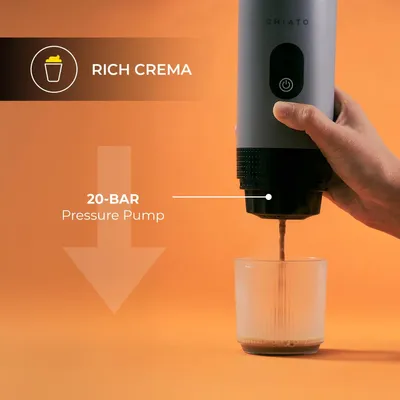 Produktbild von CHiATO brewPLAY Smart Tragbare Reisekaffeemaschine – Grau