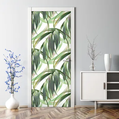 Produktbild von Dekorative Türtapete selbstklebend Klebefolie Türposter Türaufkleber Zitrone mit Blumen 70 x 200 cm