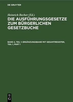 Produktbild von Ergänzungsband mit Gesamtregister, Teil 1