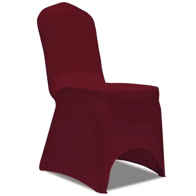 Image de vidaXL Housses de chaises extensibles Bourgogne rouge 24 pcs.