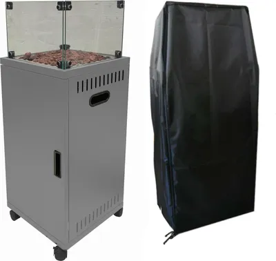 Produktbild von Heizstrahler Gasheizstrahler Terrasse Terrassenfeuer Heizpilz 8kW mit Rollen,Farbe:anthrazit