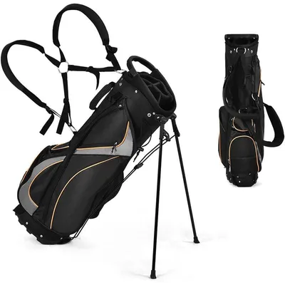 Obrázok produktu pre Pánska golfová taška na palice s dvojitými ramennými popruhmi, čierna, model B09ZYJW92K