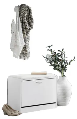 Immagine prodotto di Panca porta scarpe, struttura robusta, design salvaspazio, BIANCO