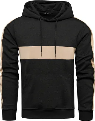 Produktbild von Recea Herren-Kapuzenpullover mit Kapuze Maiope schwarz-beige M