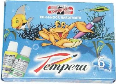 Zdjęcie produktu dla KOH-I-NOOR 162547 Farba tempera - 6 tubek po 16 ml, różne kolory