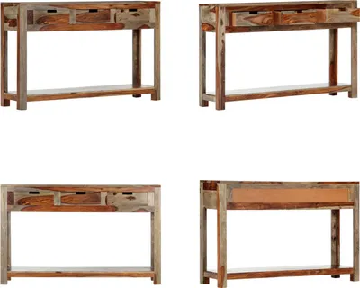 Image de vidaXL Table de console avec 3 tiroirs 120x30x75 cm bois massif - Table de console - Tables de console - Table de console en bois