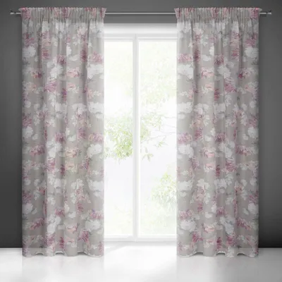Produktbild von Vorhang SHERRY  silber rosa 140x300 cm Kräuselband Tunnelzug Tunneldurchzug