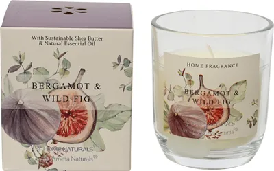 Produktbild von Duftkerze im Glas 9cm Bergamotte Feige Duft Creme Weiß