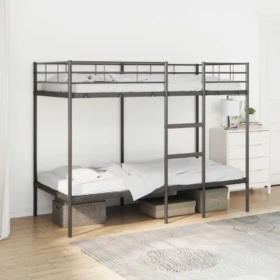 Produktbild von Möbel Etagenbett ohne Matratze Schwarz 90x190 cm Stahl - Klassische Betten 42000321