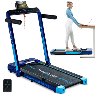 Produktbild von Laufband Thunder RACE-BLUE 105x40,5cm 14km/h Show klappbar Lautsprecher Bluetooth Transportrollen