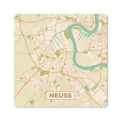 Produktbild von MuchoWow® Mauspad Mousepad Neuss - Karte - Vintage - Stadtplan 20x20 cm - Mousepads - Maus Mat - Pad - Mausunterlage - Desk Mat - Bureauartikeln