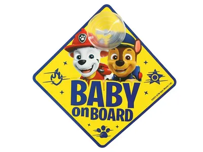 Obrázok produktu pre Tabuľka na Auto S Motívom Baby On Board od Psi Patrol Boys.