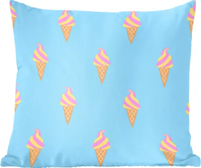 Produktbild von MuchoWow® Zierkissen Sofakissen Wohnzimmer Dekokissen 45x45 cm Eis - Muster - Rosa - Blau - Schlafpolster - Polster für das Sofa