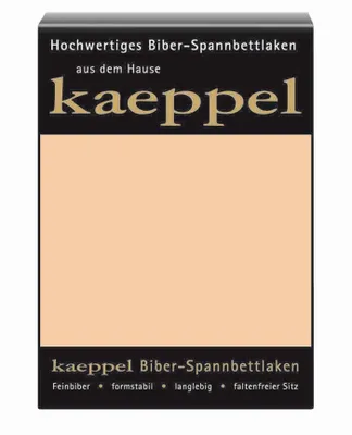Produktbild von Kaeppel Biber Spannbettlaken 100% Baumwolle Spannbetttuch Rundumgummi waschbar pflegeleicht hochwertig strapazierfähig 140x200 cm Sand
