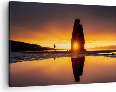 Produktbild von Bild auf Leinwand - Leinwandbild - Meer Felsen Wasser - 70x50cm - Wand Bild - Wanddeko - Wandbilder - Leinwanddruck - Bilder - Kunstdruck - Wanddekoration - Leinwand bilder - Wandkunst - AA70x50-3954
