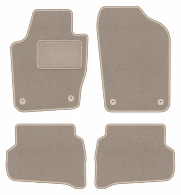 Image de Tapis de sol en moquette pour Seat Ibiza IV 6J 2008-2017 (à hayon/ST/break) – jeu 4 pièces, beiges, sur mesure – Wielganizator LUX